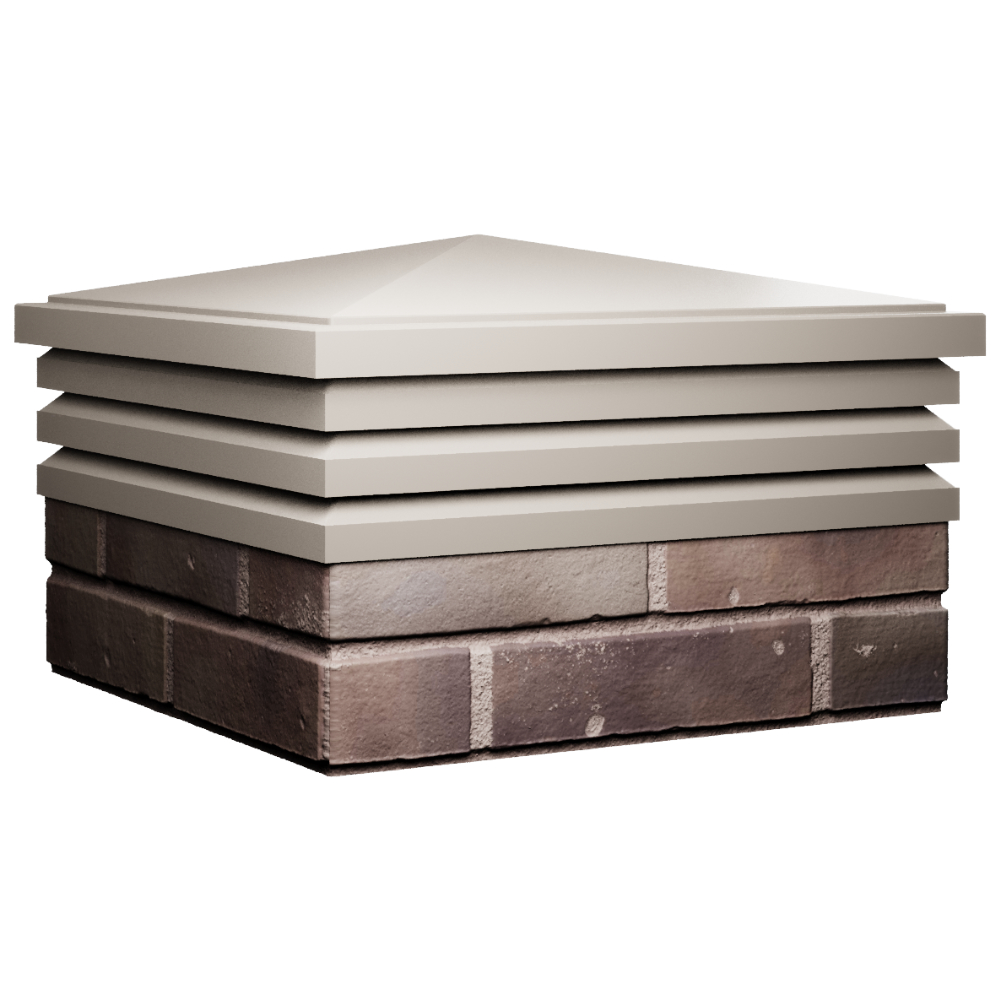 Колпак Zking Бона ХайТек Бежевый на столб 2х2 кирпича (513х513мм) в Минске фото