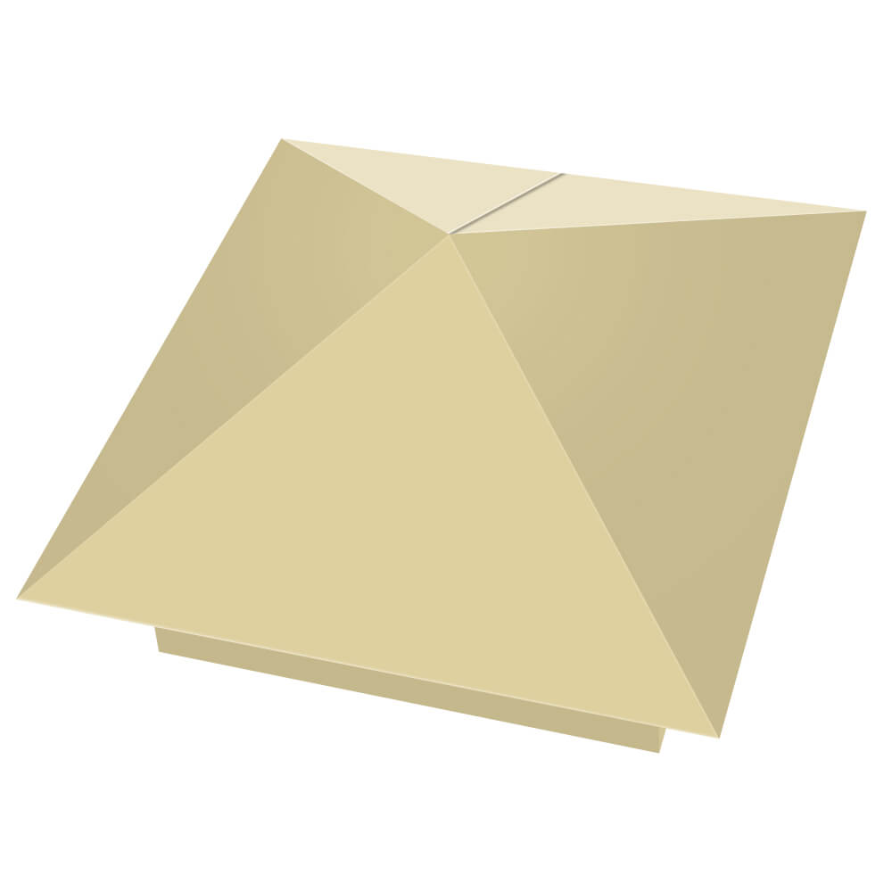 Колпак металлический 400х400мм RAL1014 Бежевый заборный Минск фото