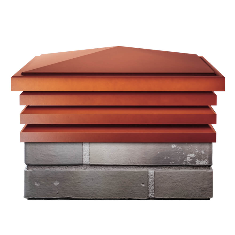 Колпак Zking Бона ХайТек Красный на столб 1.5х1.5 кирпича (385х385мм) Минск фото