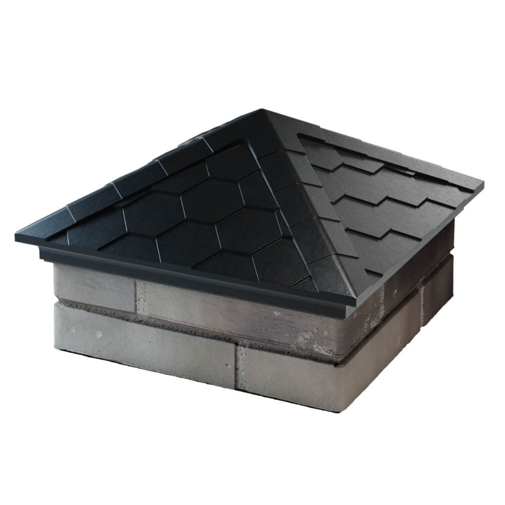 Колпак Zking Эверест Черный на столб 1.5х1.5 кирпича (390х390мм) в Минске фото