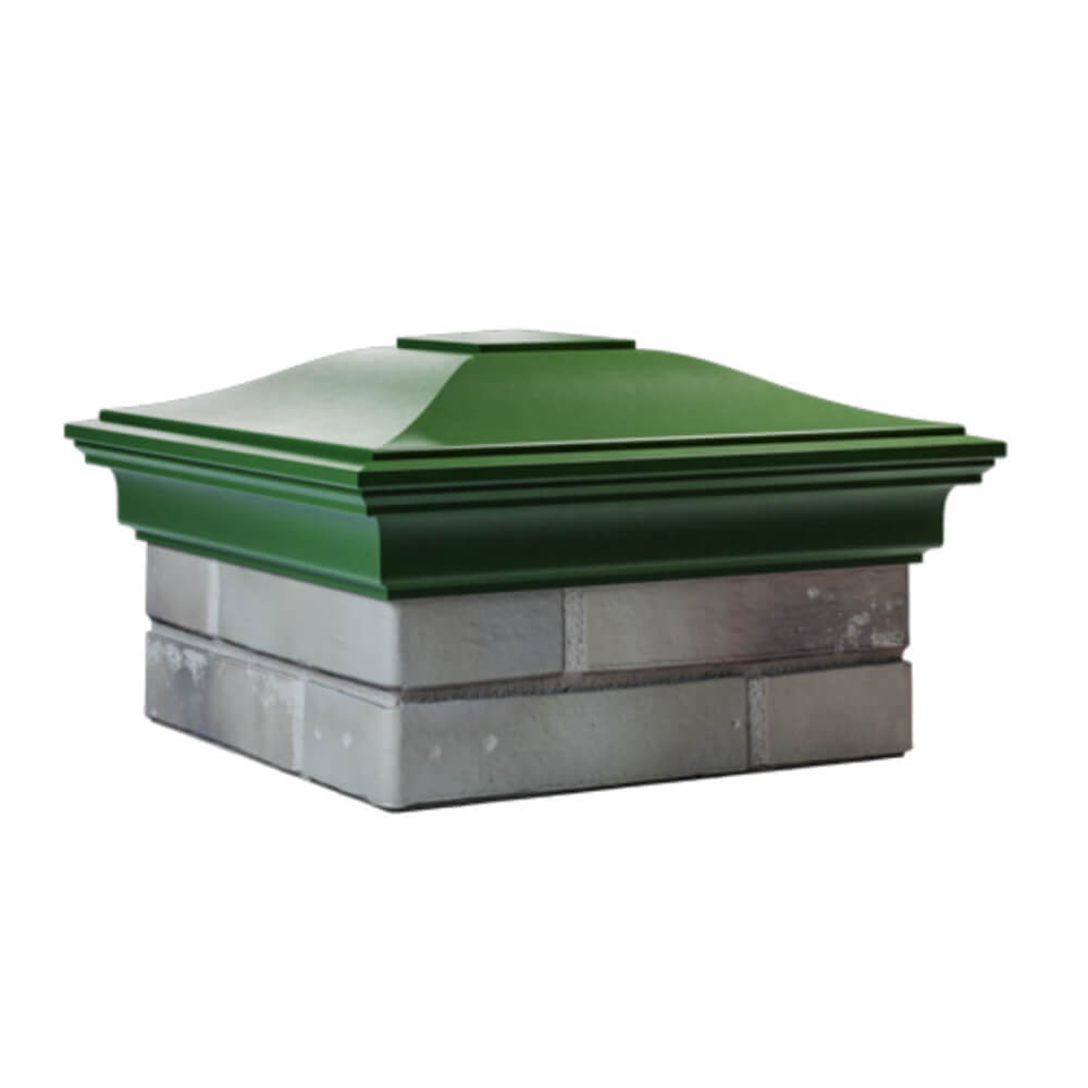 Колпак Zking Монблан Зеленый на столб 1.5х1.5 еврокирпича 0.7НФ (355х355мм) в Минске фото