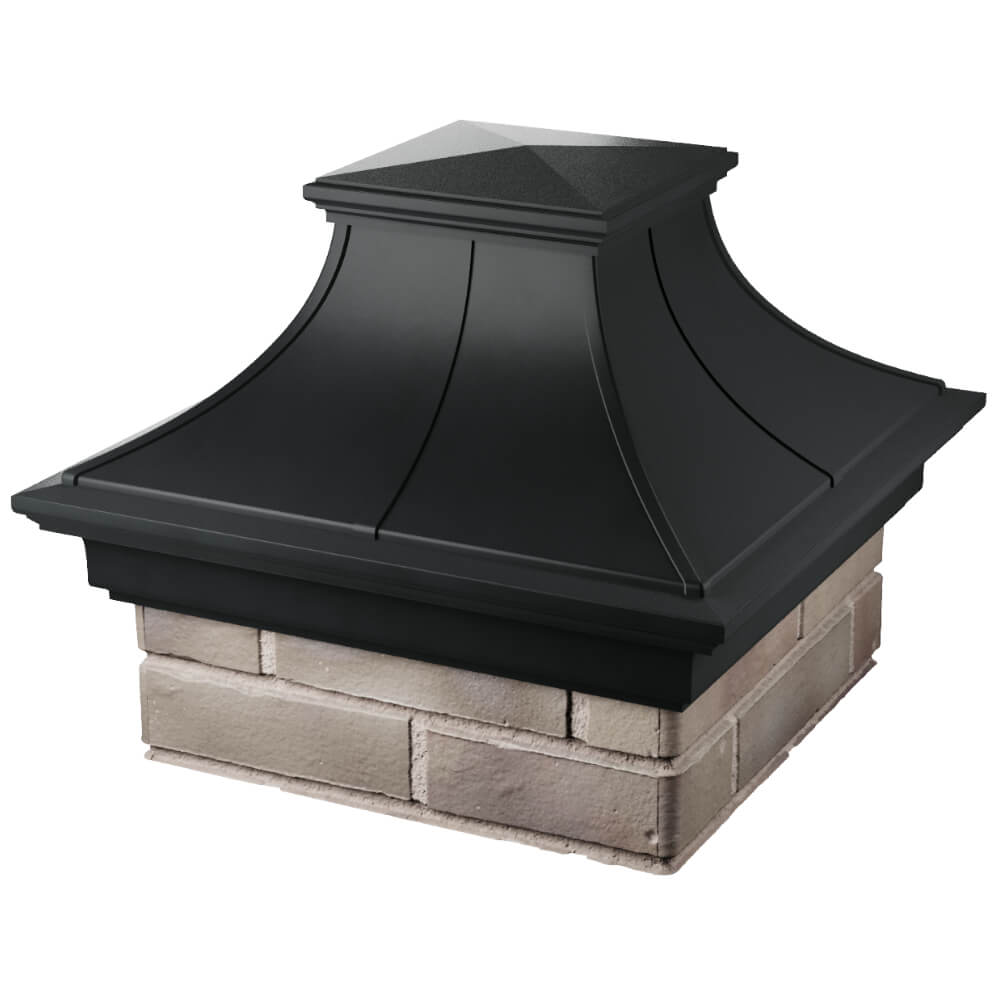 Колпак Zking Монблан Премиум Черный на столб 1.5х1.5 кирпича (385х385мм) в Минске фото