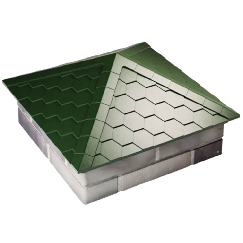 Колпак Zking Эверест Зеленый на столб 2х2 кирпича (535х535мм) Минск фото