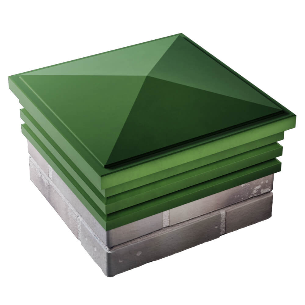 Колпак Zking Бона ХайТек Зеленый на столб 1.5х1.5 кирпича (385х385мм) в Минске фото