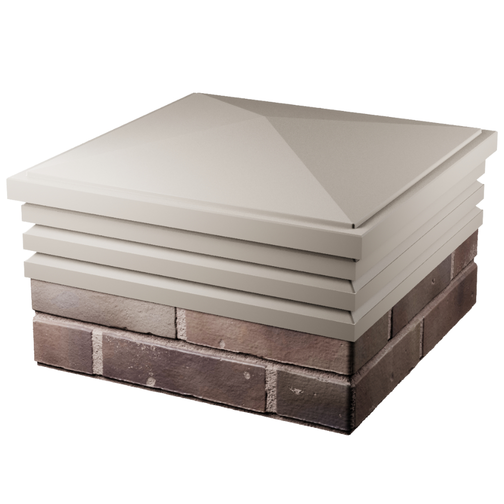 Колпак Zking Бона ХайТек Бежевый на столб 2х2 кирпича (513х513мм) в Минске фото