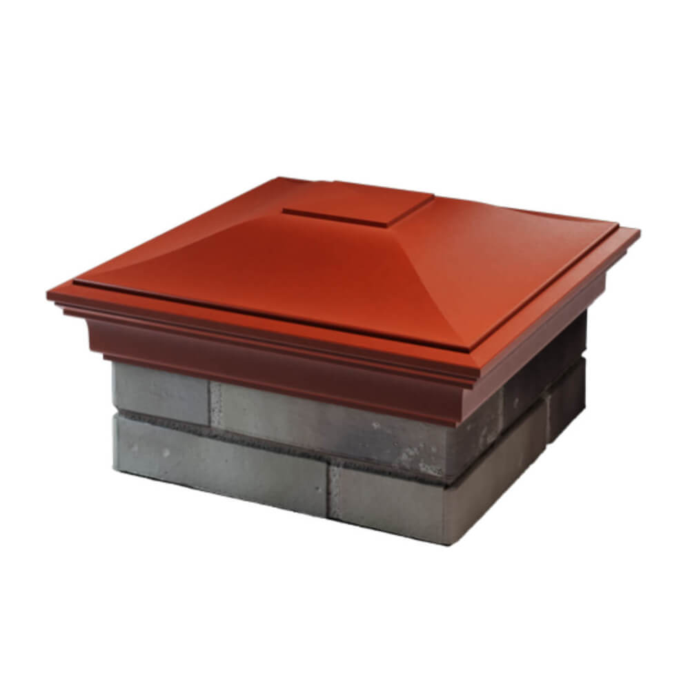 Колпак Zking Монблан Красный на столб 1.5х1.5 еврокирпича 0.7НФ (355х355мм) в Минске фото