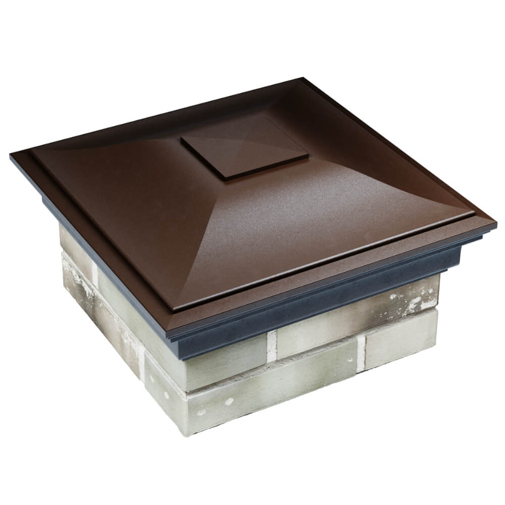 Колпак Zking Монблан Коричневый на столб 1.5х1.5 кирпича (385х385мм) в Минске фото