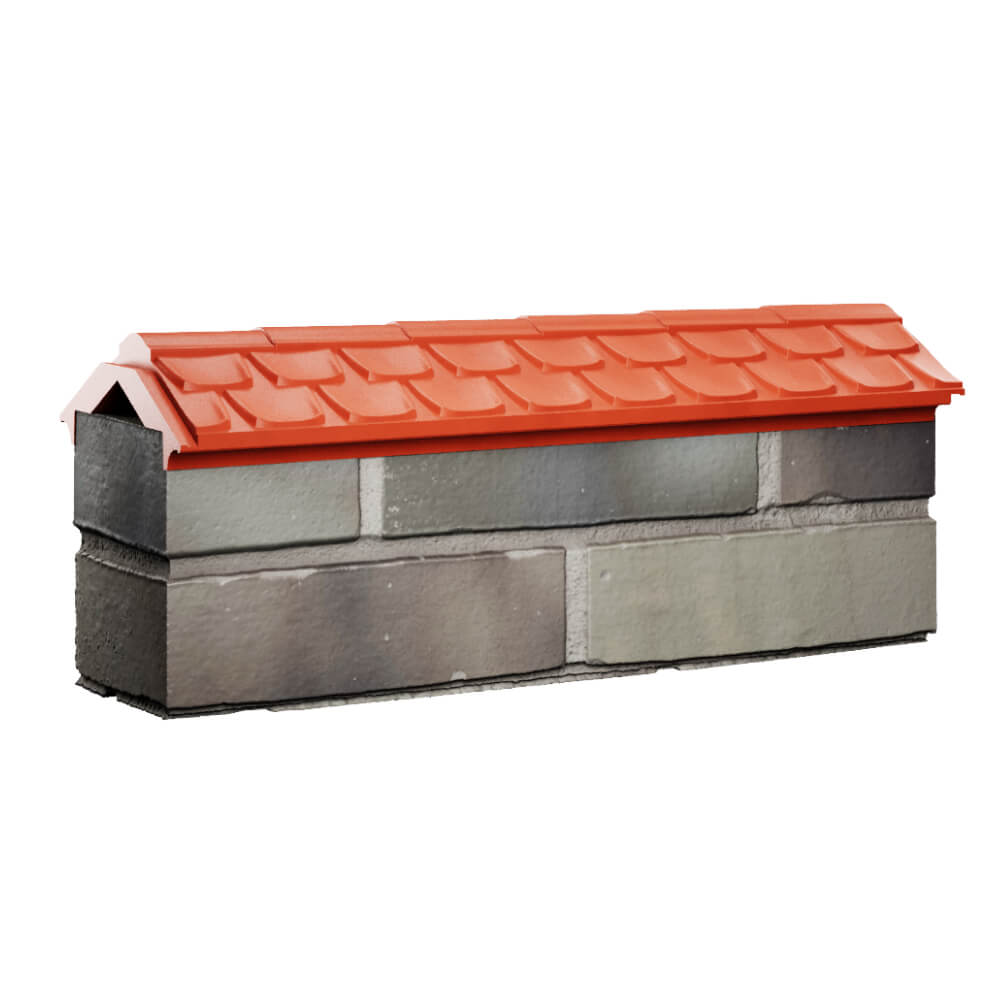 Парапет Zking Эльбрус Красный с посадкой на 0.5 кирпича (130мм) Минск фото