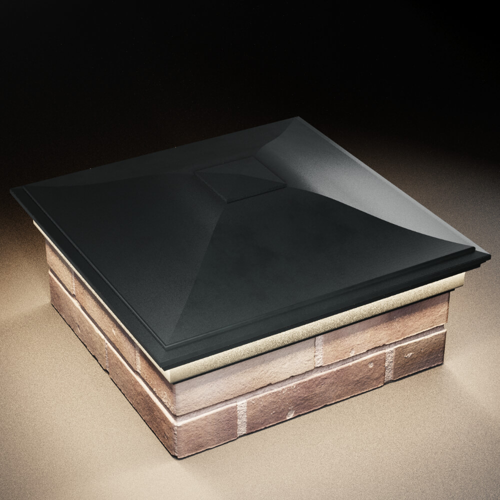 Колпак Zking Монблан Черный на столб 2х2 кирпича (515х515мм) c подсветкой в Минске фото