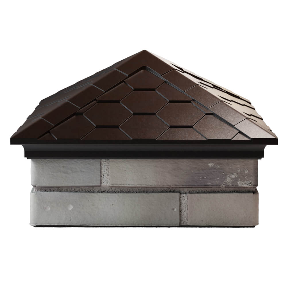 Колпак Zking Эверест Коричневый на столб 1.5х1.5 кирпича (390х390мм) Минск фото