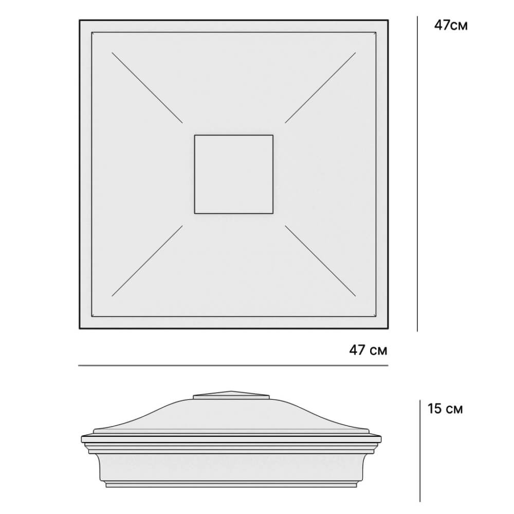 Колпак Zking Монблан Коричневый на столб 1.5х1.5 кирпича (385х385мм) в Минске фото