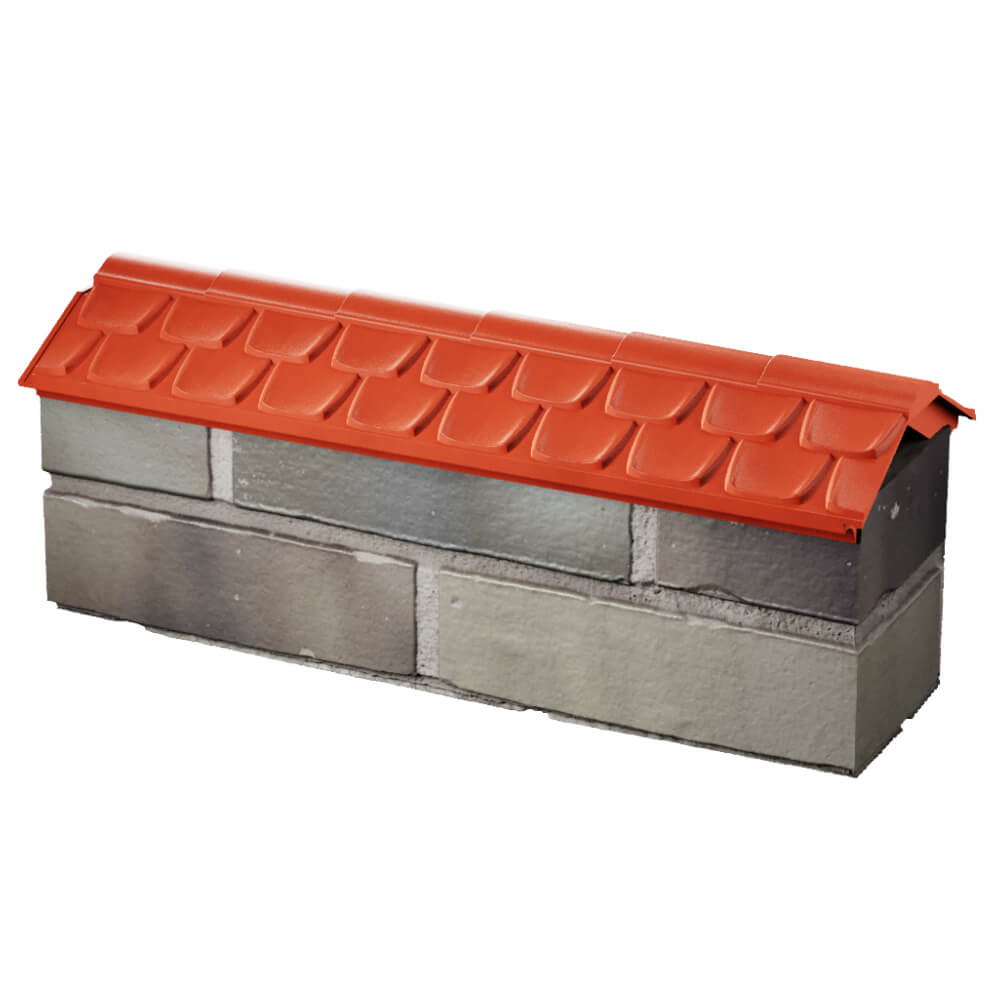 Парапет Zking Эльбрус Красный с посадкой на 0.5 кирпича (130мм) в Минске фото