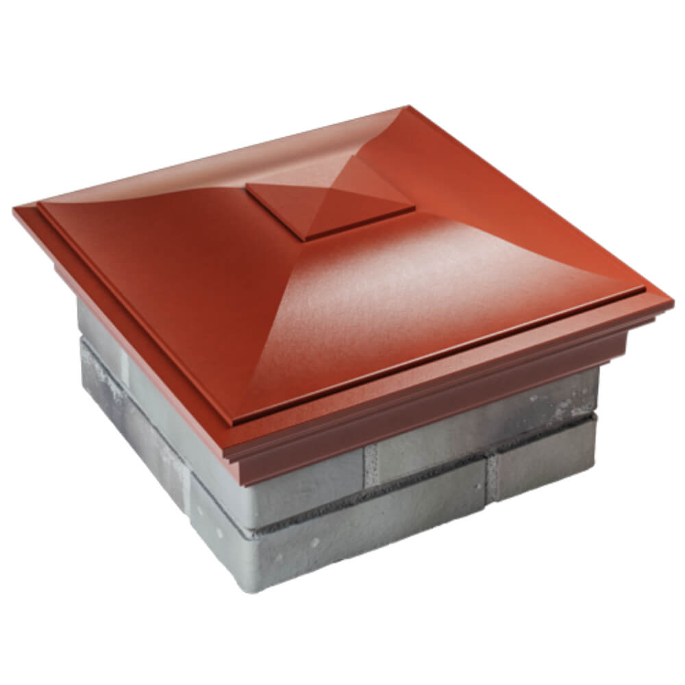 Колпак Zking Монблан Красный на столб 1.5х1.5 кирпича (385х385мм) в Минске фото