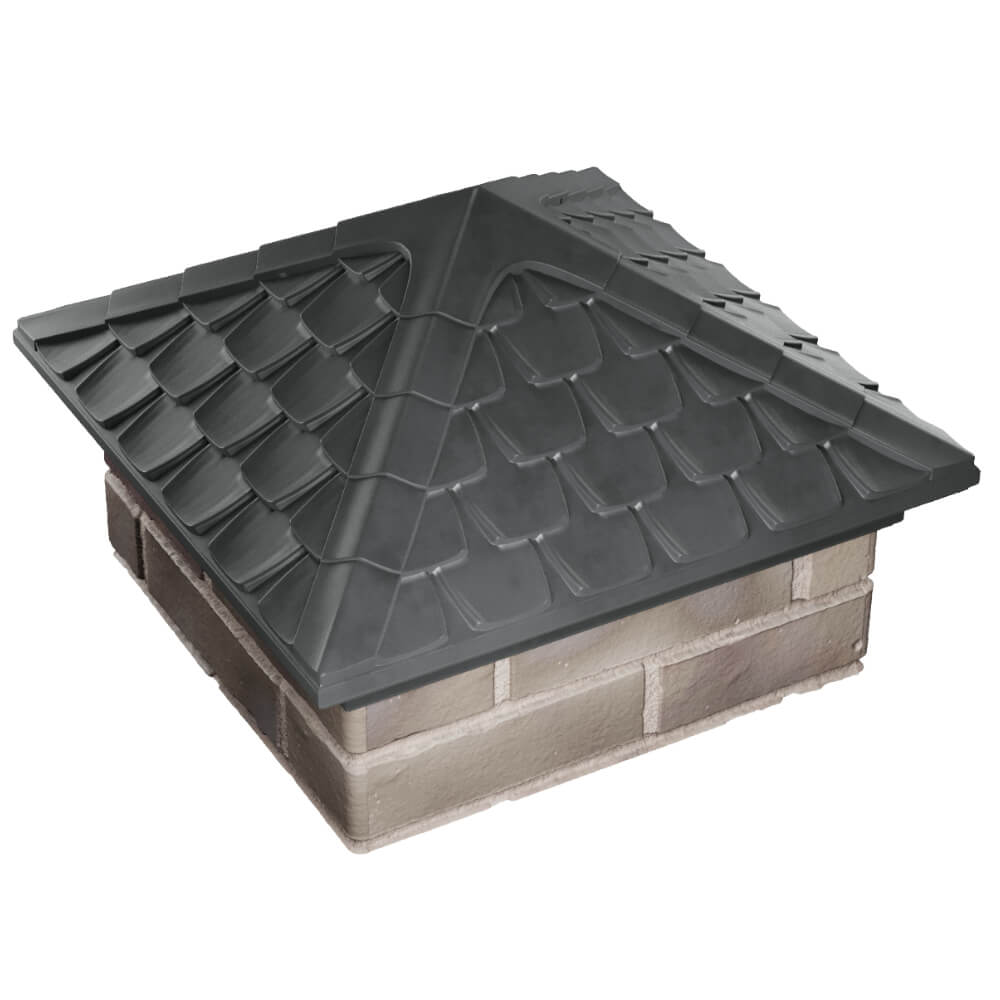 Колпак Zking Эльбрус Серый на столб 1.5х1.5 кирпича (385х385мм) в Минске фото