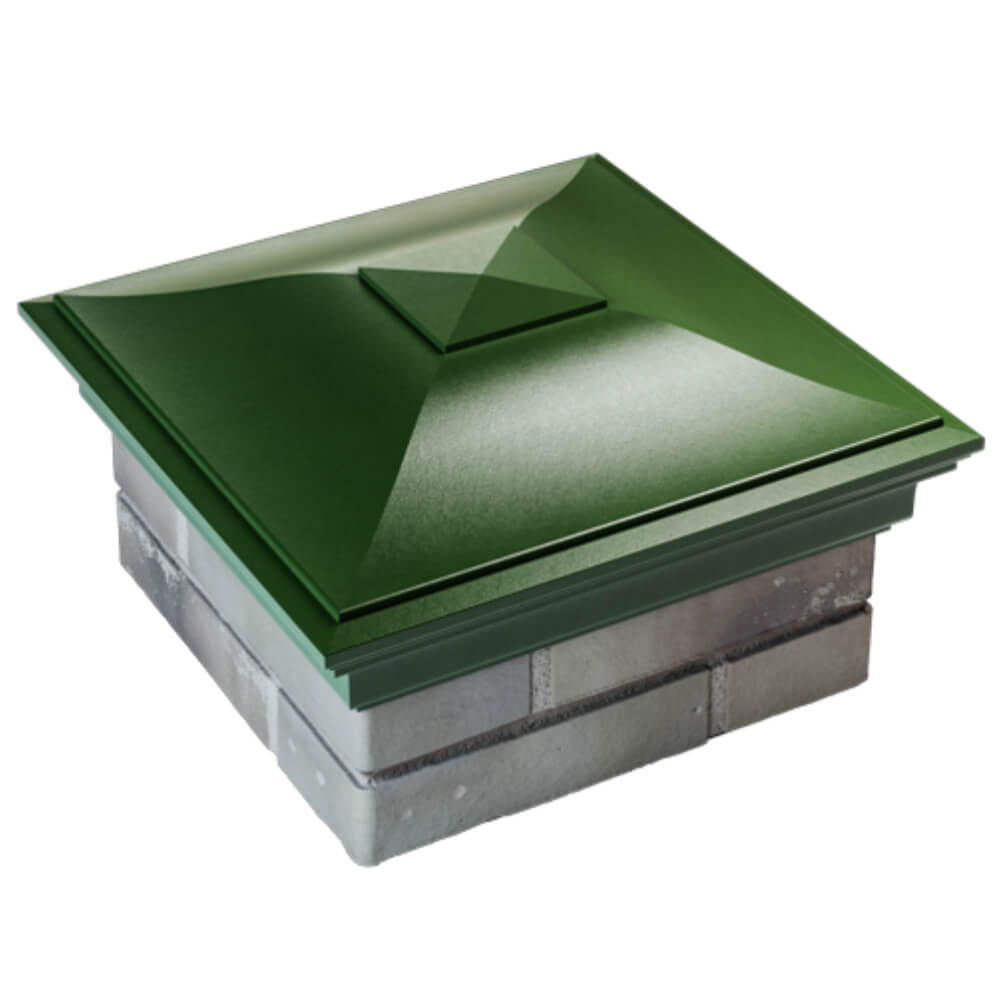 Колпак Zking Монблан Зеленый на столб 1.5х1.5 кирпича (385х385мм) в Минске фото