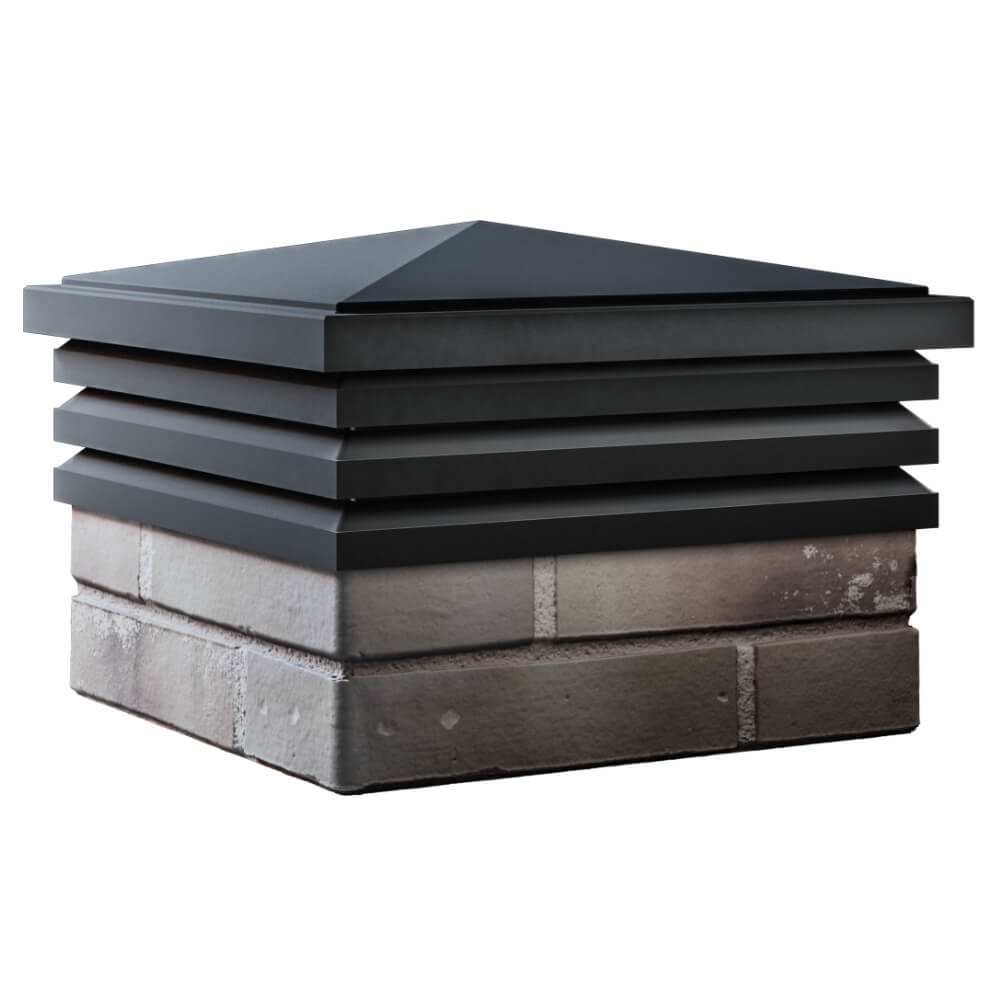 Колпак Zking Бона ХайТек Черный на столб 1.5х1.5 кирпича (385х385мм) в Минске фото