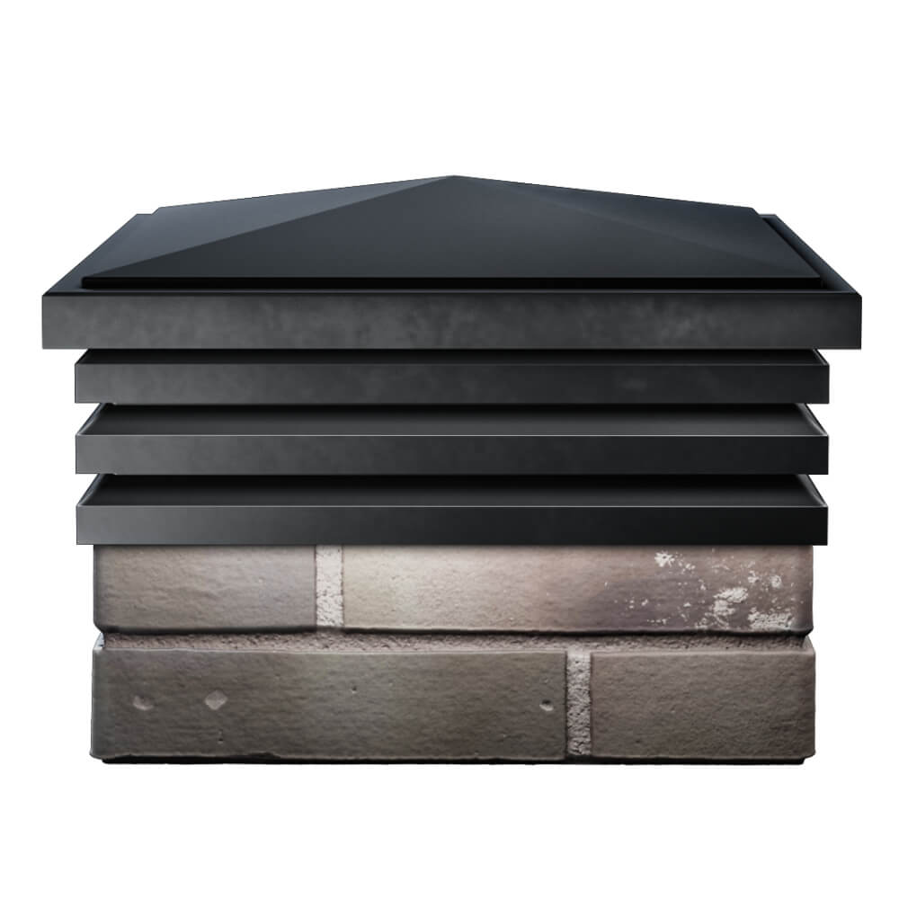 Колпак Zking Бона ХайТек Черный на столб 1.5х1.5 кирпича (385х385мм) Минск фото