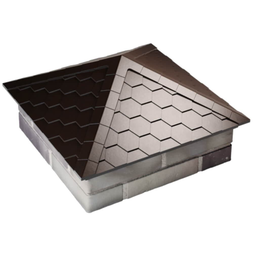 Колпак Zking Эверест Коричневый на столб 2х2 кирпича (535х535мм) Минск фото