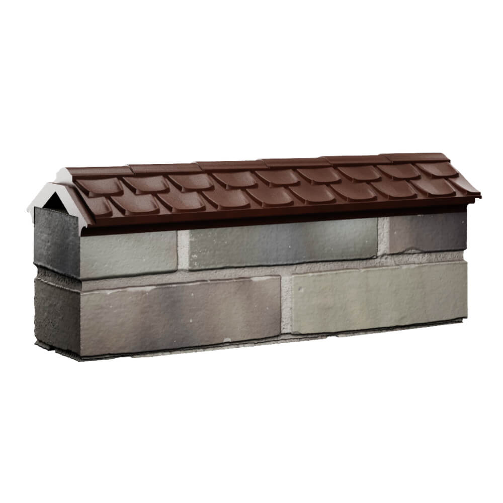 Парапет Zking Эльбрус Коричневый с посадкой на 0.5 кирпича (130мм) Минск фото