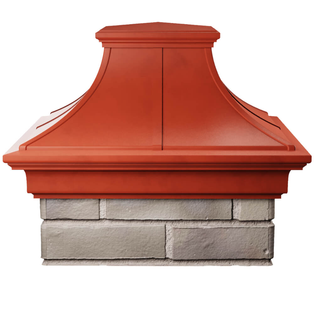 Колпак Zking Монблан Премиум Красный на столб 1.5х1.5 кирпича (385х385мм) Минск фото