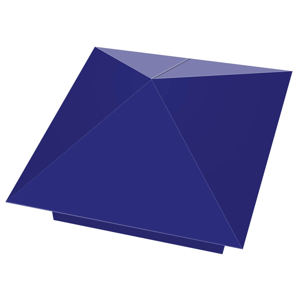 Колпак металлический 400х400мм RAL5002 Синий Ультрамарин заборный Минск фото