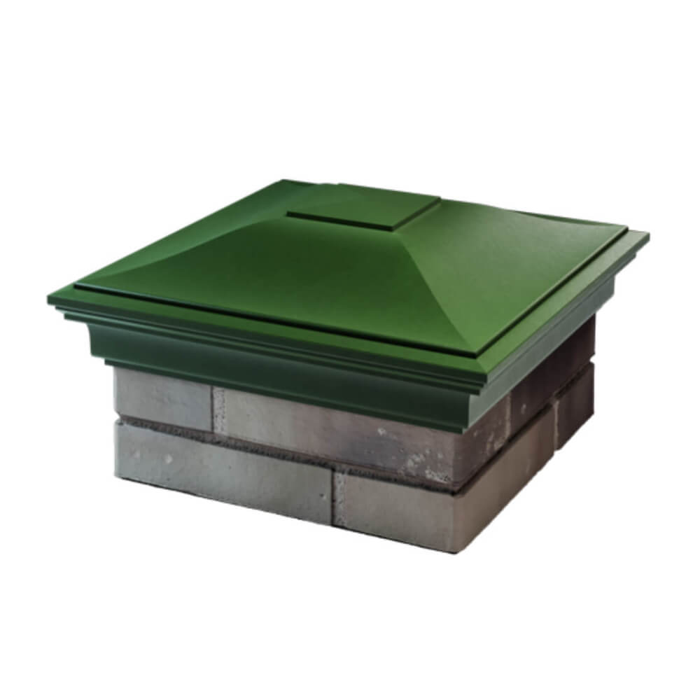 Колпак Zking Монблан Зеленый на столб 1.5х1.5 еврокирпича 0.7НФ (355х355мм) в Минске фото