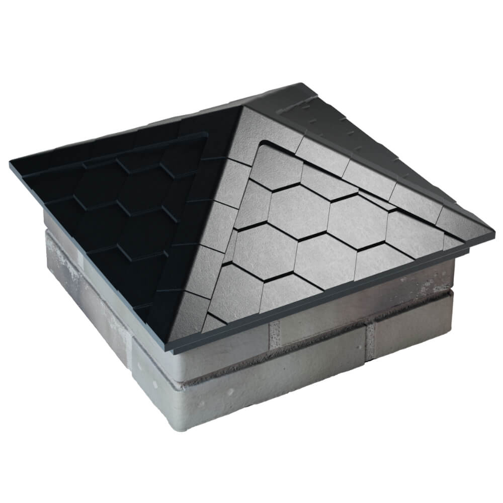 Колпак Zking Эверест Черный на столб 1.5х1.5 кирпича (390х390мм) в Минске фото