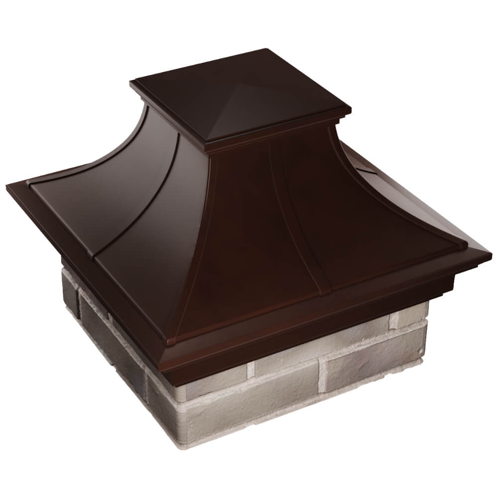 Колпак Zking Монблан Премиум Коричневый на столб 1.5х1.5 кирпича (385х385мм) в Минске фото