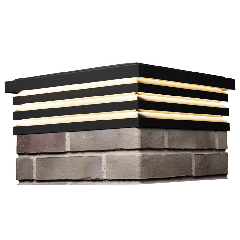 Колпак Zking Бона ХайТек Черный на столб 1.5х1.5 кирпича (385х385мм) с подсветкой в Минске фото