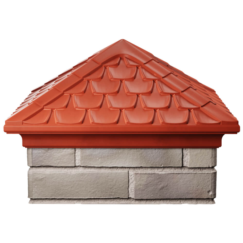 Колпак Zking Эльбрус Красный на столб 1.5х1.5 кирпича (385х385мм) Минск фото