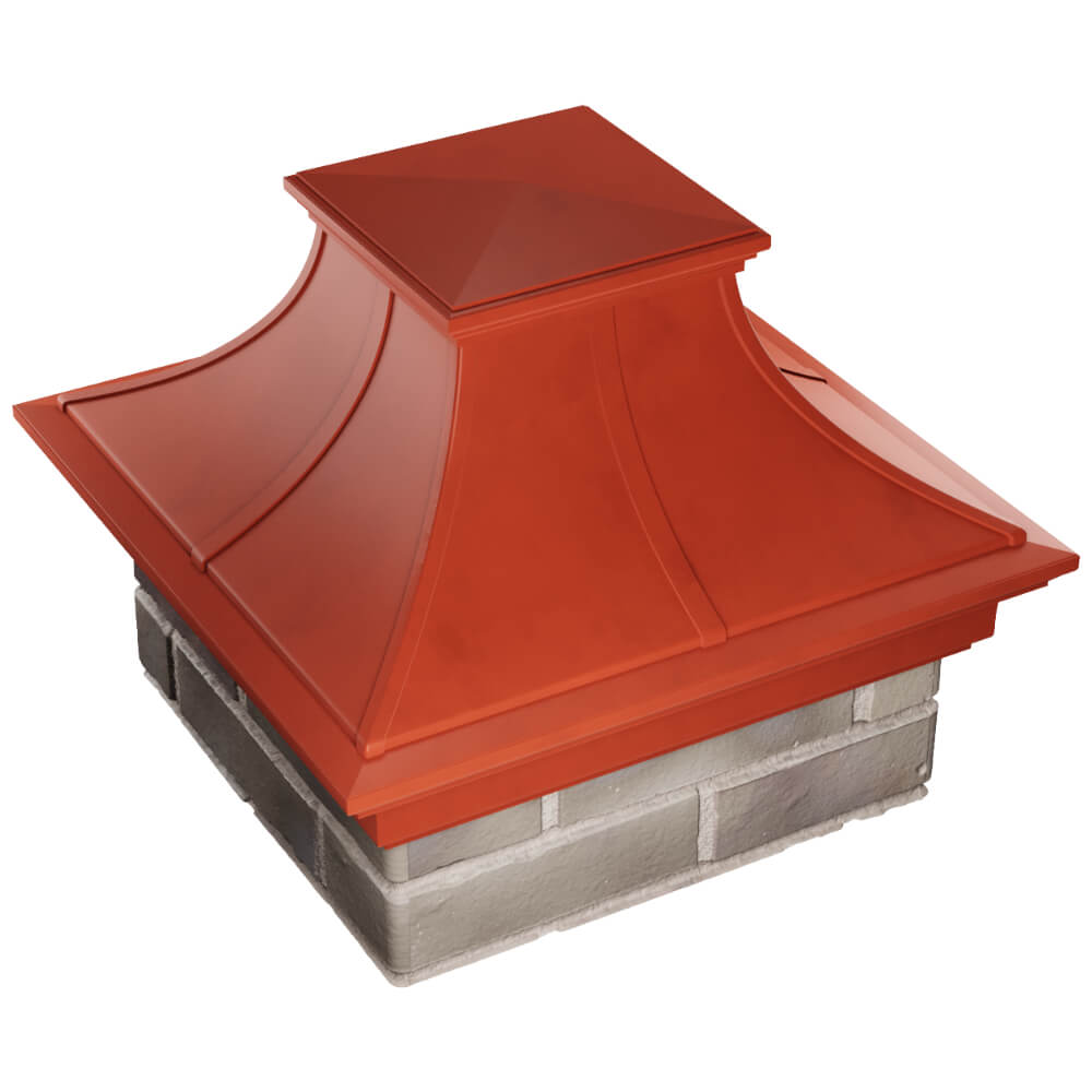 Колпак Zking Монблан Премиум Красный на столб 1.5х1.5 кирпича (385х385мм) в Минске фото