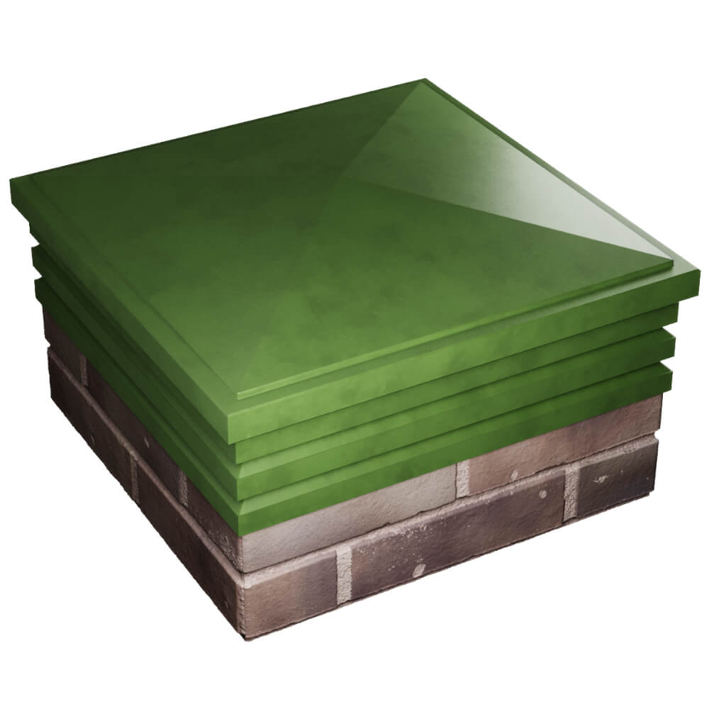 Колпак Zking Бона ХайТек Зеленый на столб 2х2 кирпича (513х513мм) в Минске фото