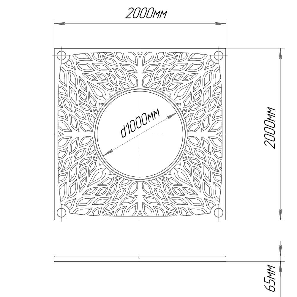 Приствольная решетка для дерева ZKING CRUST 2х2м Черная в Минске фото