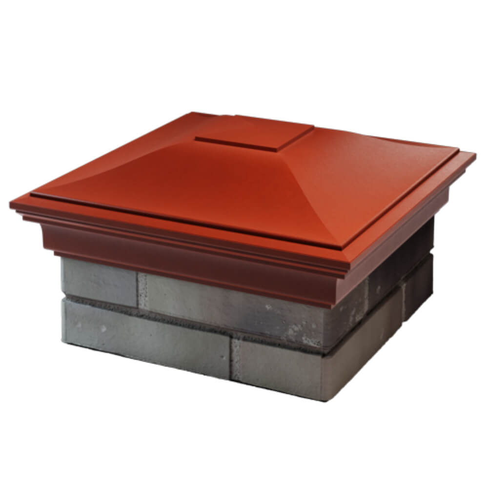 Колпак Zking Монблан Красный на столб 1.5х1.5 кирпича (385х385мм) в Минске фото