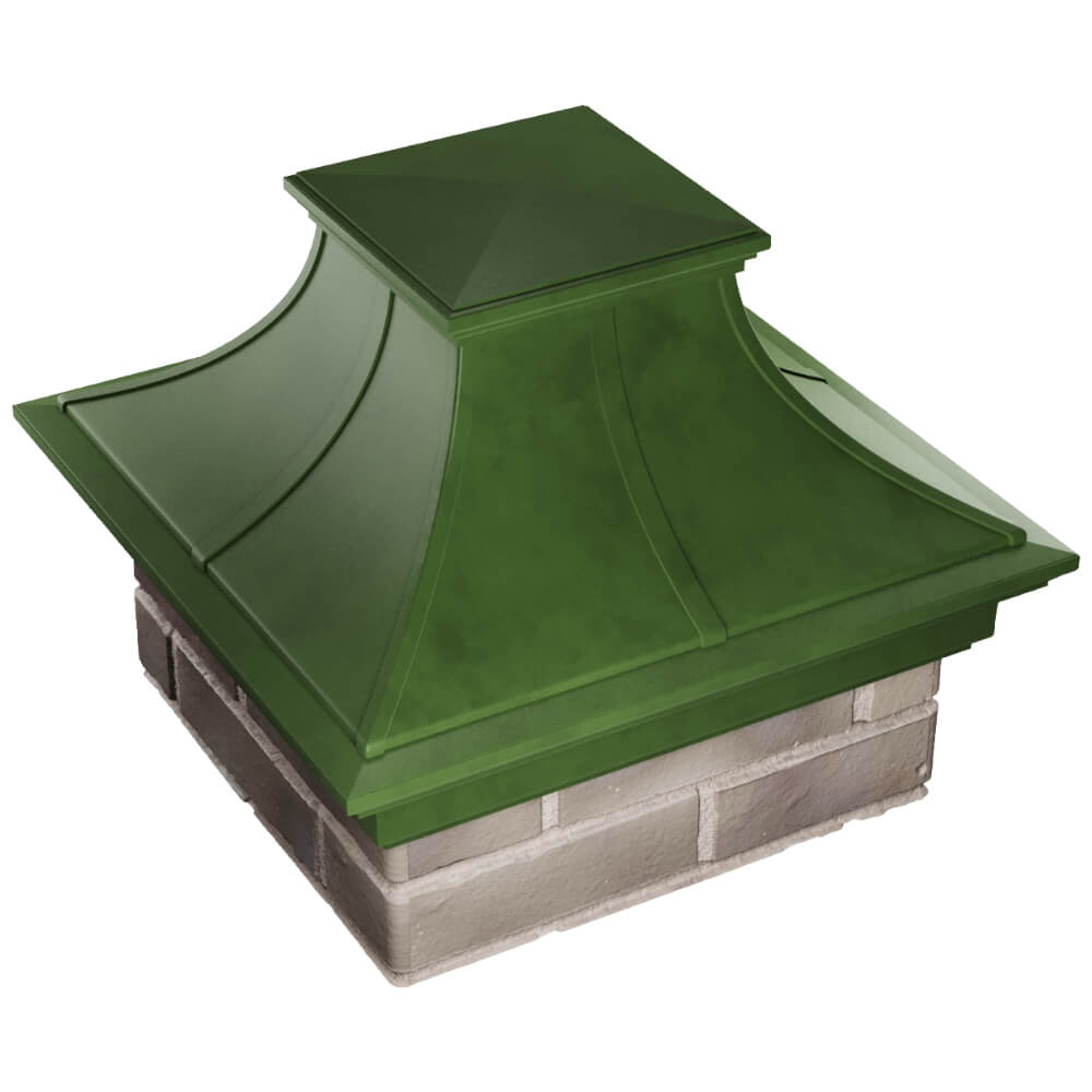 Колпак Zking Монблан Премиум Зеленый на столб 1.5х1.5 кирпича (385х385мм) в Минске фото