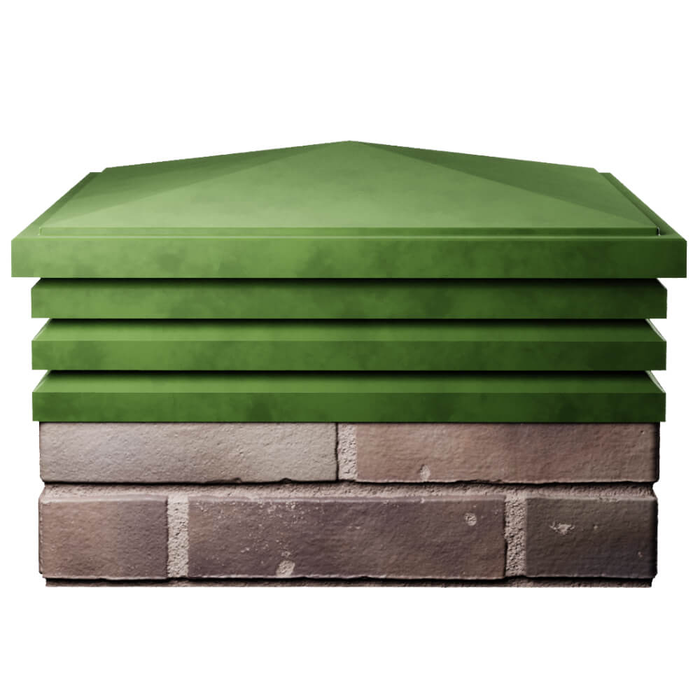 Колпак Zking Бона ХайТек Зеленый на столб 2х2 кирпича (513х513мм) Минск фото