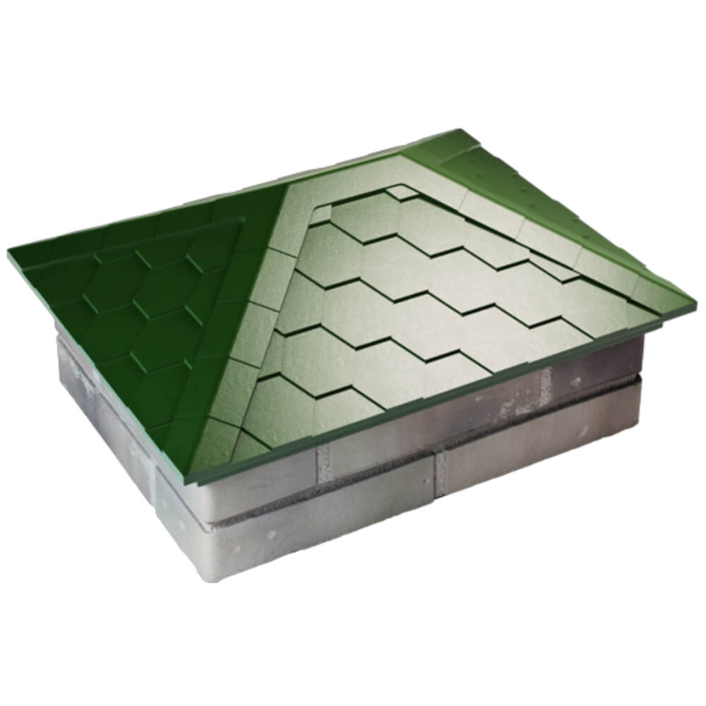 Колпак Zking Эверест Зеленый на столб 2х1.5 кирпича (520х390мм) Минск фото