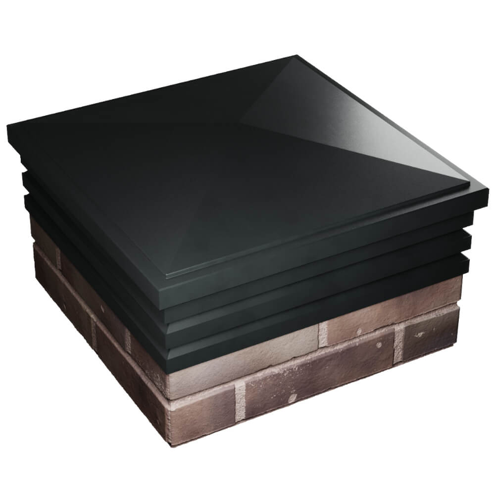 Колпак Zking Бона ХайТек Черный на столб 2х2 кирпича (513х513мм) в Минске фото