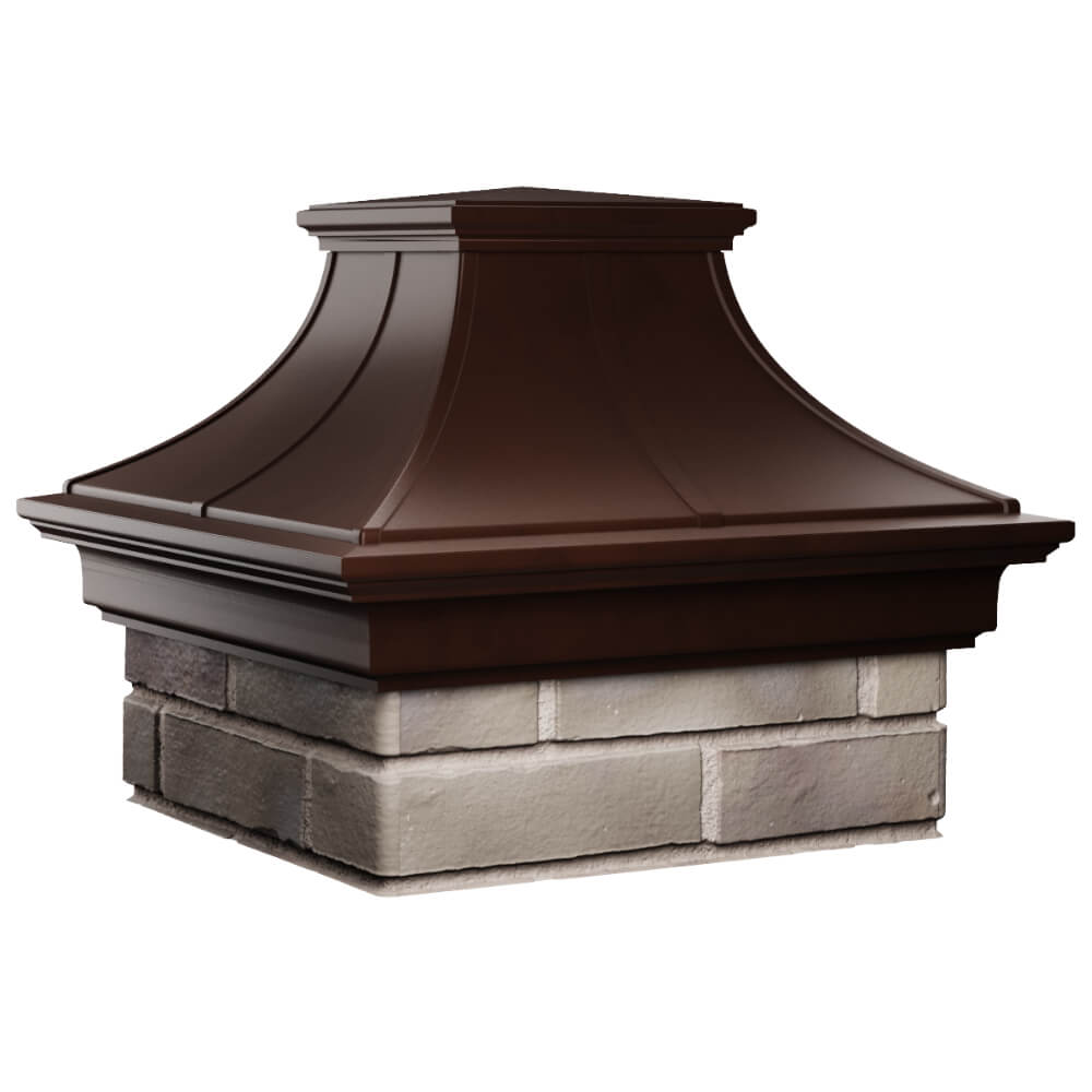 Колпак Zking Монблан Премиум Коричневый на столб 1.5х1.5 кирпича (385х385мм) в Минске фото