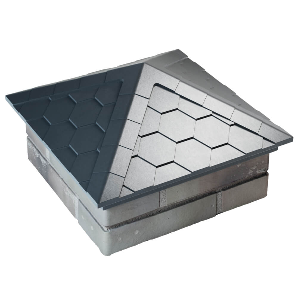 Колпак Zking Эверест Серый на столб 1.5х1.5 кирпича (390х390мм) в Минске фото