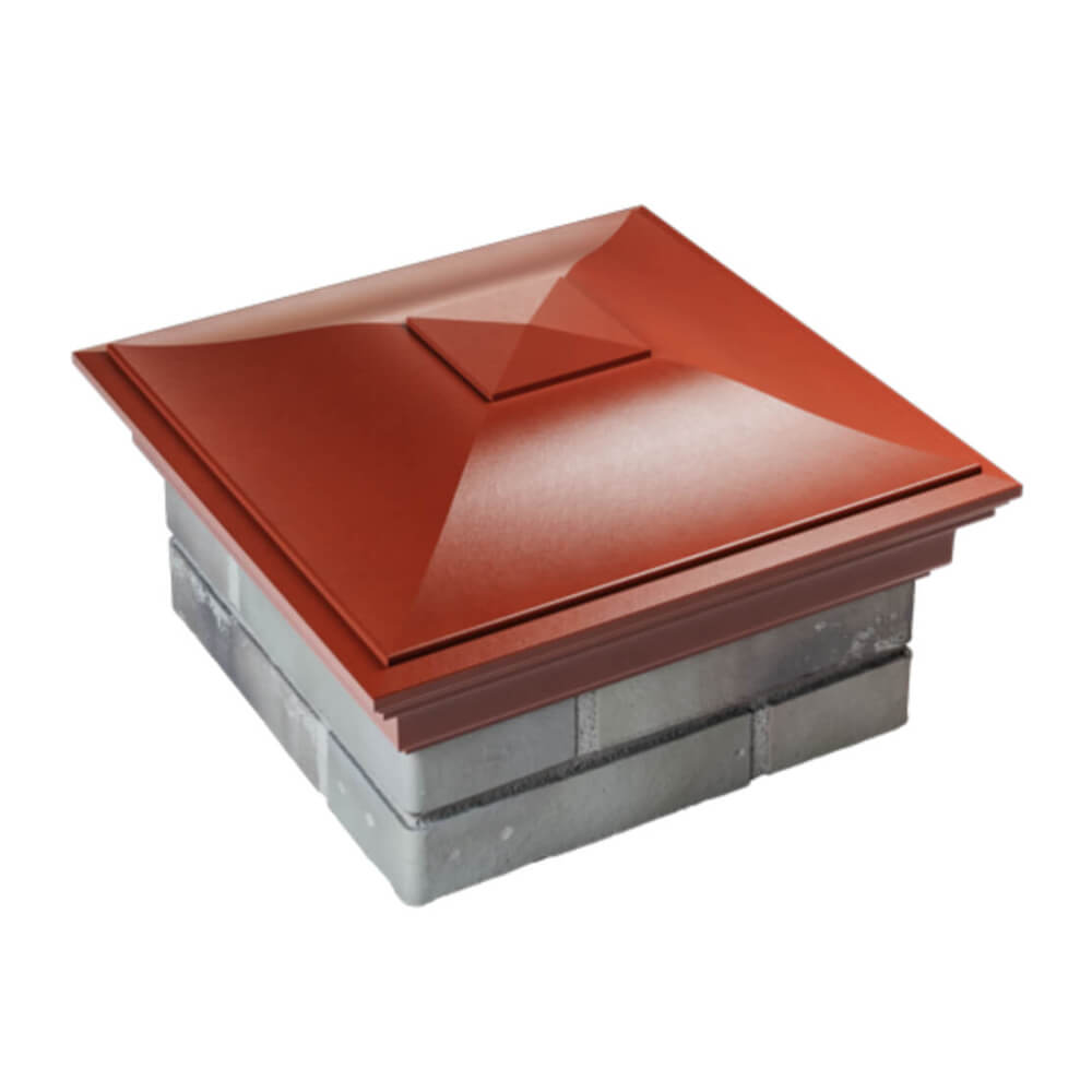 Колпак Zking Монблан Красный на столб 1.5х1.5 еврокирпича 0.7НФ (355х355мм) в Минске фото