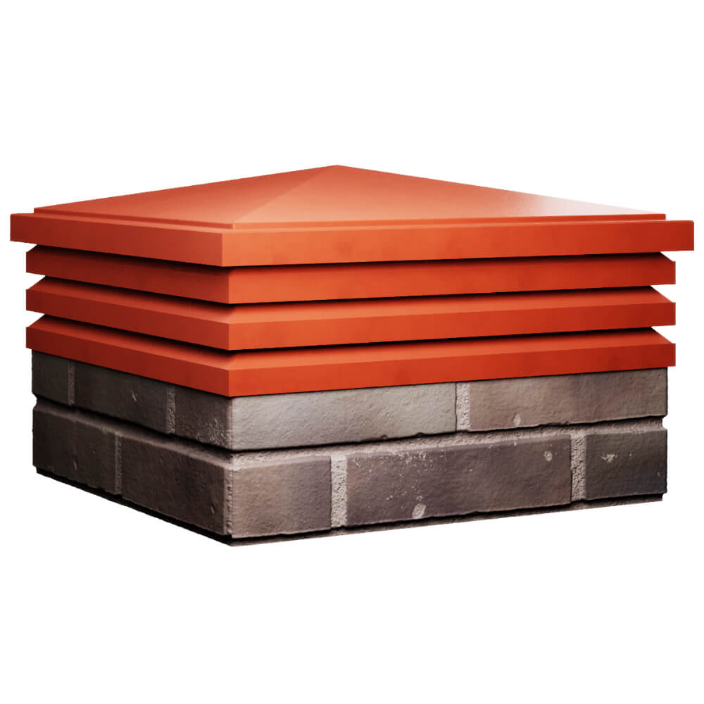 Колпак Zking Бона ХайТек Красный на столб 2х2 кирпича (513х513мм) в Минске фото