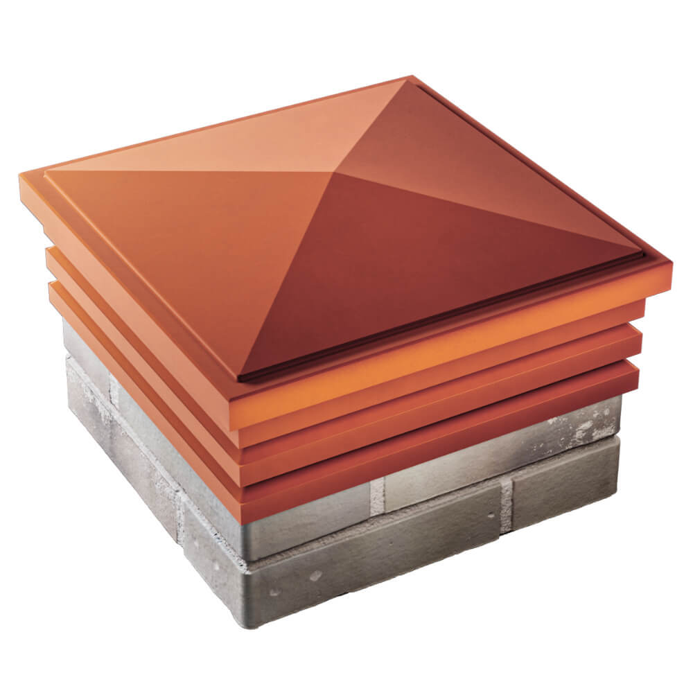 Колпак Zking Бона ХайТек Красный на столб 1.5х1.5 кирпича (385х385мм) в Минске фото