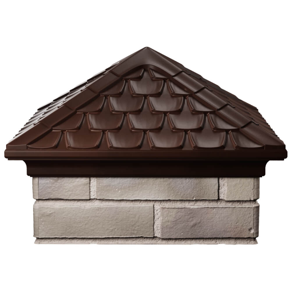 Колпак Zking Эльбрус Коричневый на столб 1.5х1.5 кирпича (385х385мм) Минск фото