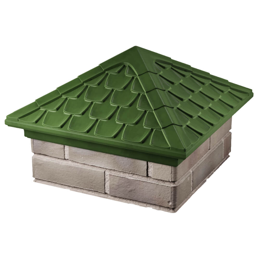 Колпак Zking Эльбрус Зеленый на столб 1.5х1.5 кирпича (385х385мм) в Минске фото