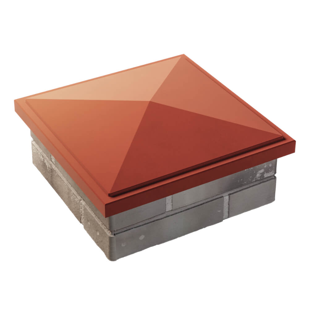 Колпак Zking БонаМоно Красный на столб 1.5х1.5 кирпича (385х385, 400х400мм) в Минске фото