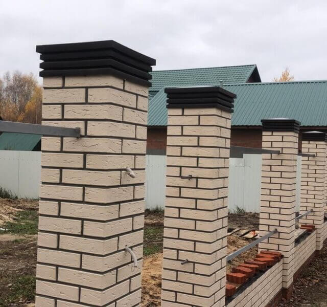 Колпак Zking Бона ХайТек Коричневый на столб 1.5х1.5 кирпича (385х385мм) в Минске фото