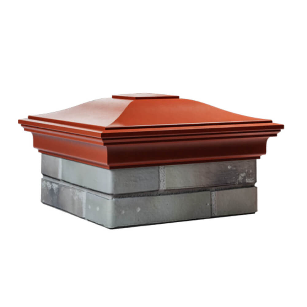 Колпак Zking Монблан Красный на столб 1.5х1.5 еврокирпича 0.7НФ (355х355мм) в Минске фото