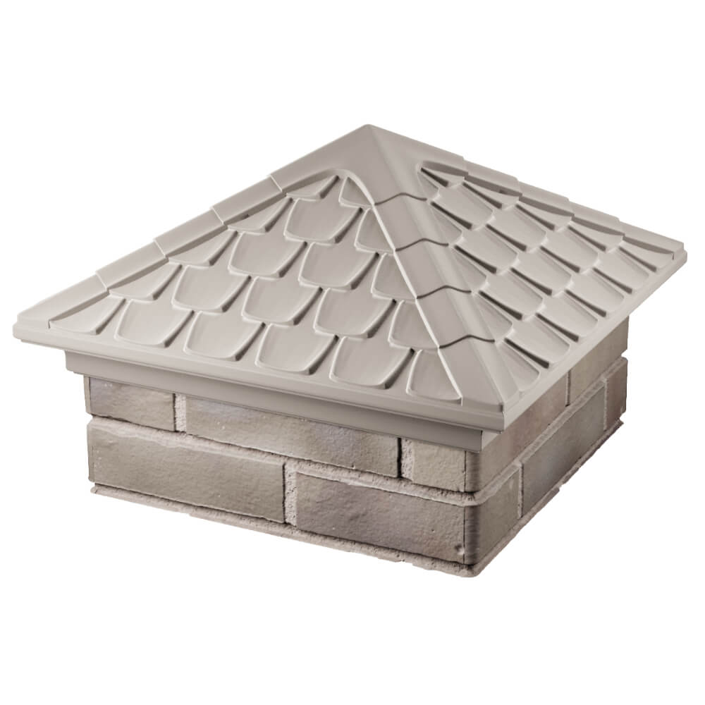 Колпак Zking Эльбрус Бежевый на столб 1.5х1.5 кирпича (385х385мм) в Минске фото