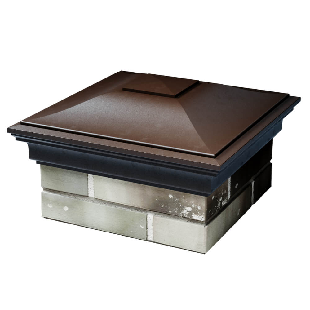 Колпак Zking Монблан Коричневый на столб 1.5х1.5 кирпича (385х385мм) в Минске фото